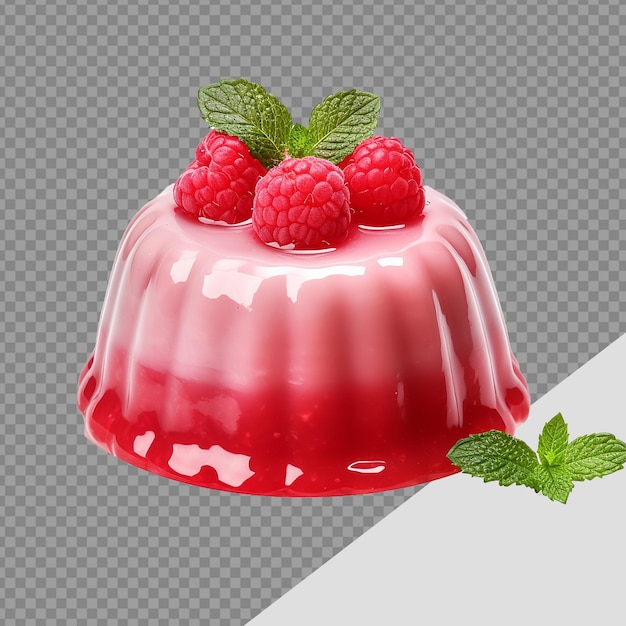 PSD raspberry pudding png isolated on transparent background