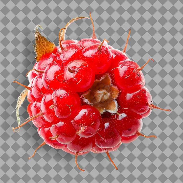 PSD a raspberry that is on a checkered background