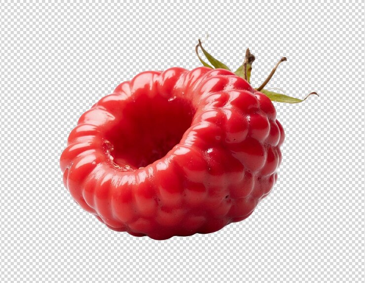 PSD raspberry on white background