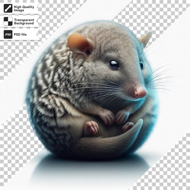 PSD a rat with a blue eyes sits on a checkered surface