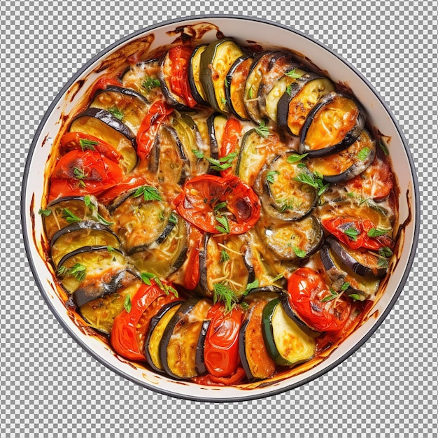 PSD ratatouille in een bakplaat traditionele franse stoofpot van zomergroenten ratatouile stoofpot