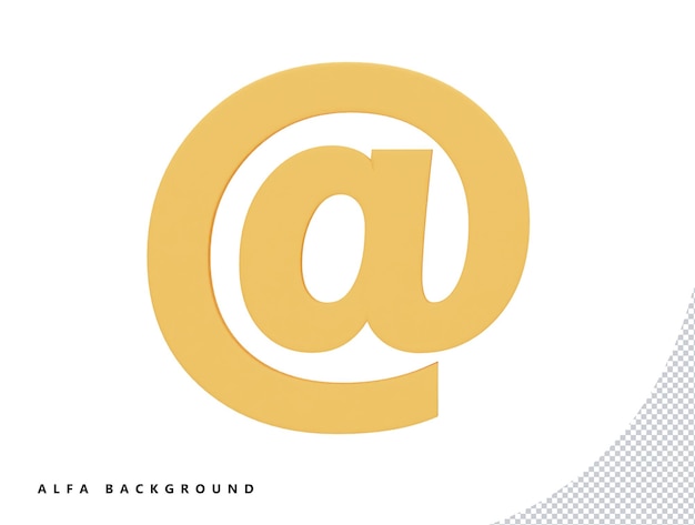 at the rate mark with 3d vector icon cartoon minimal style