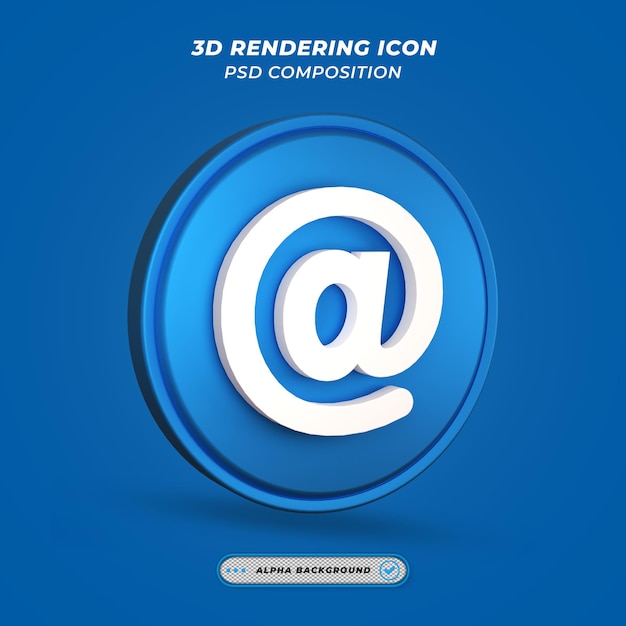 PSD at the rate symbol icon in 3d rendering