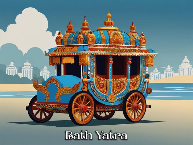 Rath Yatra background image or template with editable fie