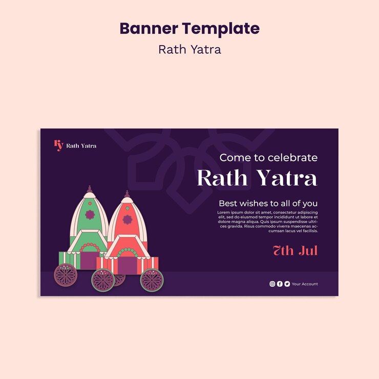 PSD rath yatra banner template design