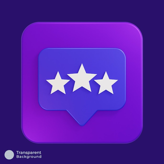 PSD rating icon design 3d illustration