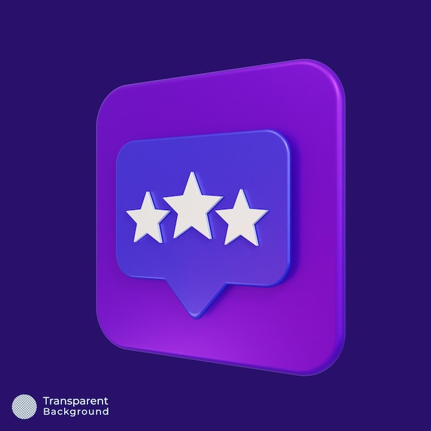 PSD rating icon design 3d illustration