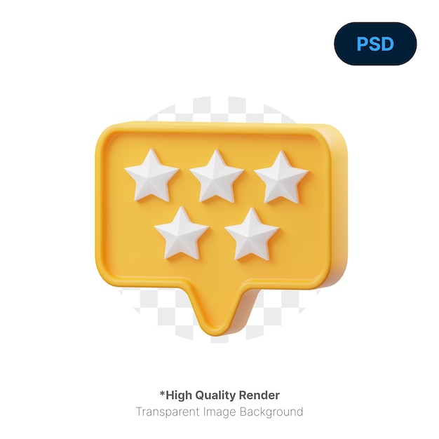 PSD rating stars 3d icon premium psd