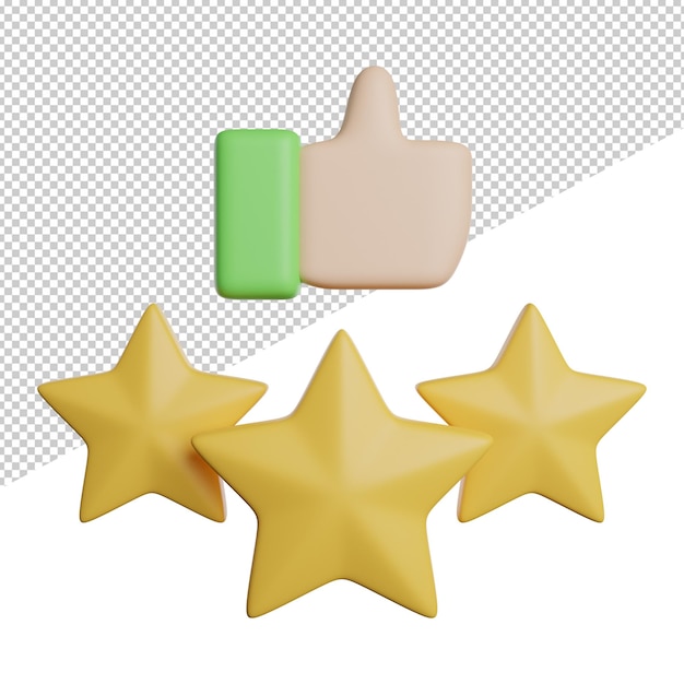 PSD ratings feedback support front view 3d rendering icon illustration on transparent background