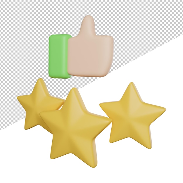 PSD ratings feedback support side view 3d rendering icon illustration on transparent background