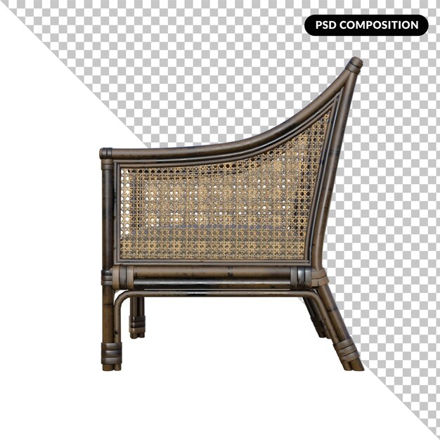 Rattan armchair isolated 3d