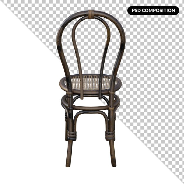 Rattan chair isoalted 3d