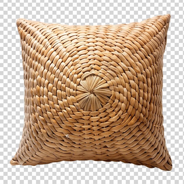 Rattan pillow isolated on transparent background