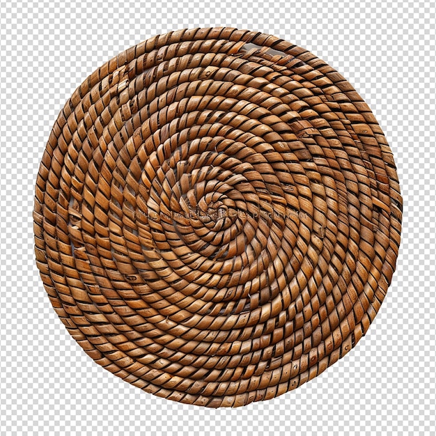 PSD rattan placemat isolated on transparent background