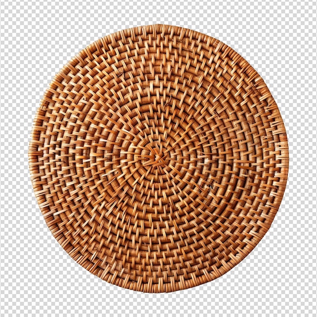 PSD rattan placemat isolated on transparent background