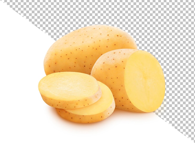PSD rauwe aardappel geïsoleerd