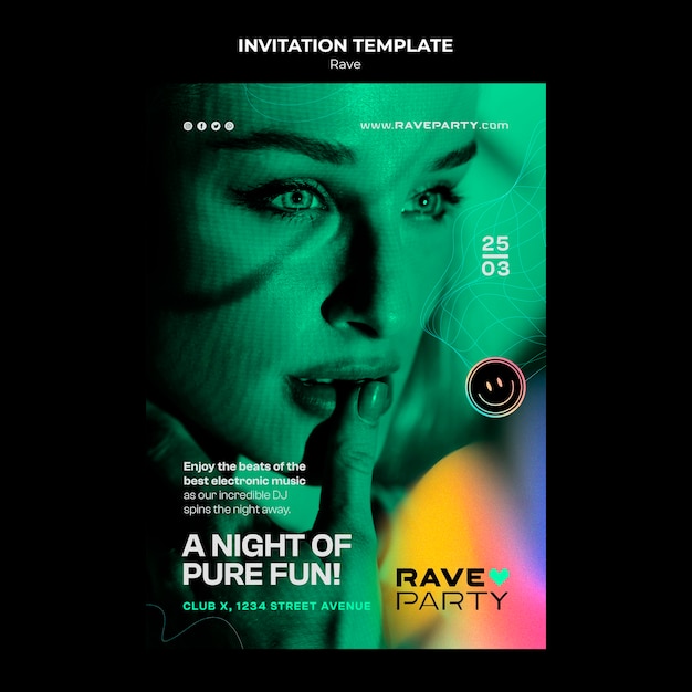 PSD rave party template  design