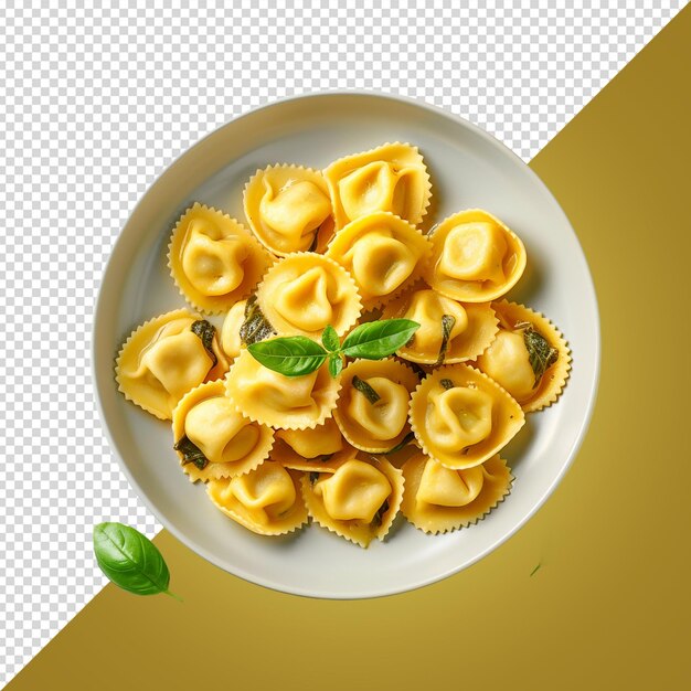 PSD ravioli pasta isolated on white background