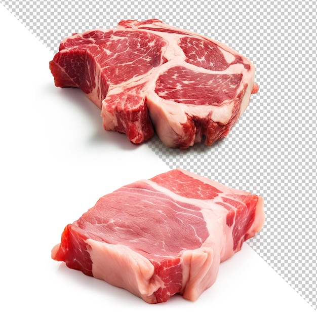 PSD raw beef meat isolated background