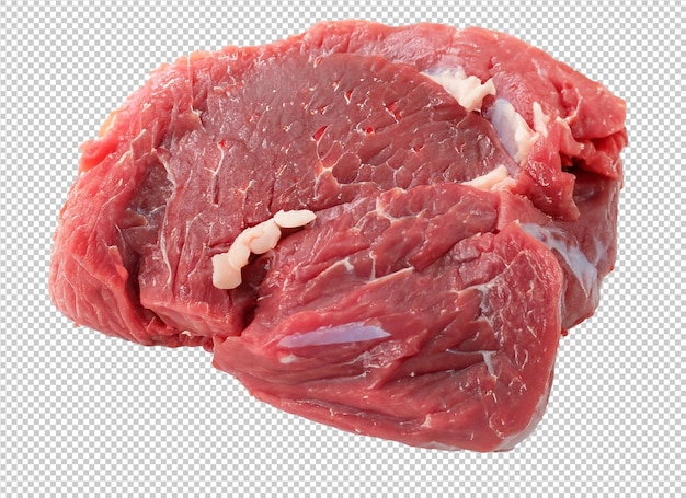 透明な背景の生牛肉