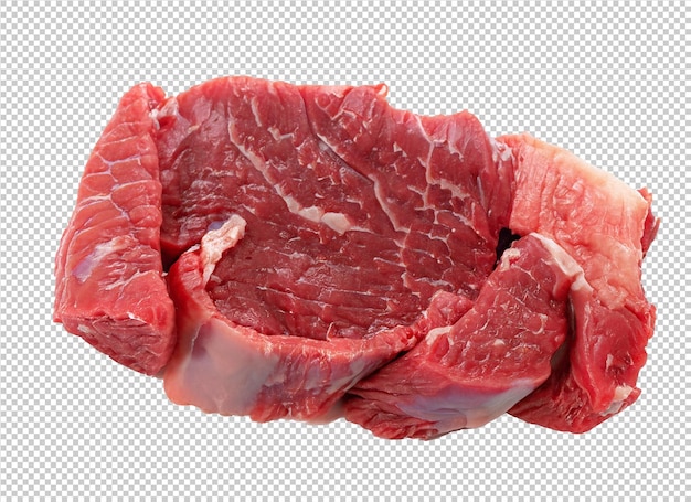 透明な背景の生牛肉