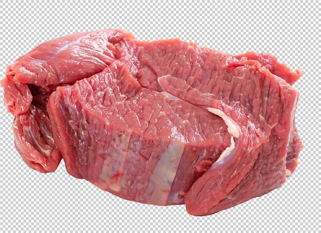 PSD raw beef meat on transparent background