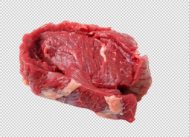 透明な背景の生牛肉