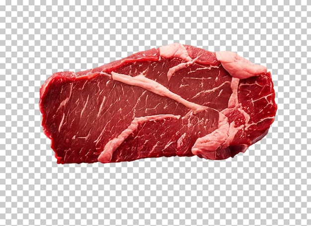 PSD raw beef steak boneless meet on transparnt background