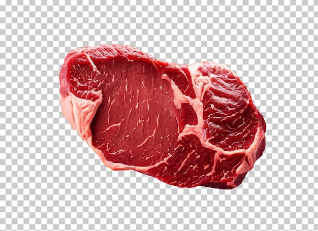 PSD raw beef steak boneless meet on transparnt background