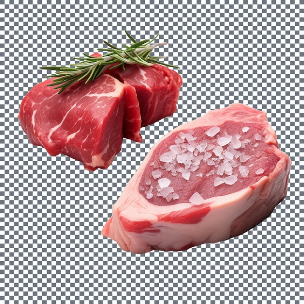 Raw beef steak isolated on transparent background