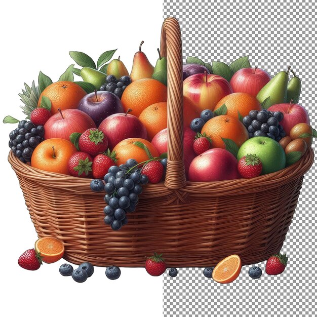 Raw fruit medley on bagpng