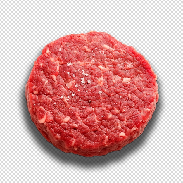 PSD raw hamburger beef isolated