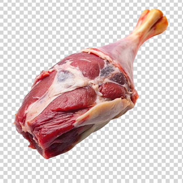 PSD raw lamb leg isolated on a transparent background