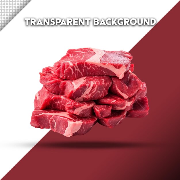 PSD raw meat on transparent background png image