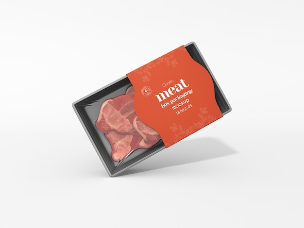 PSD raw meat tray box packaging mockup