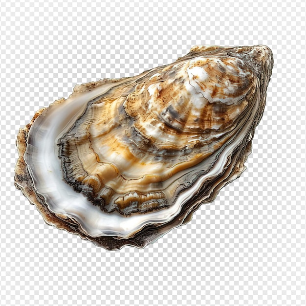 Raw oyster shell isolated on transparent background generative ai