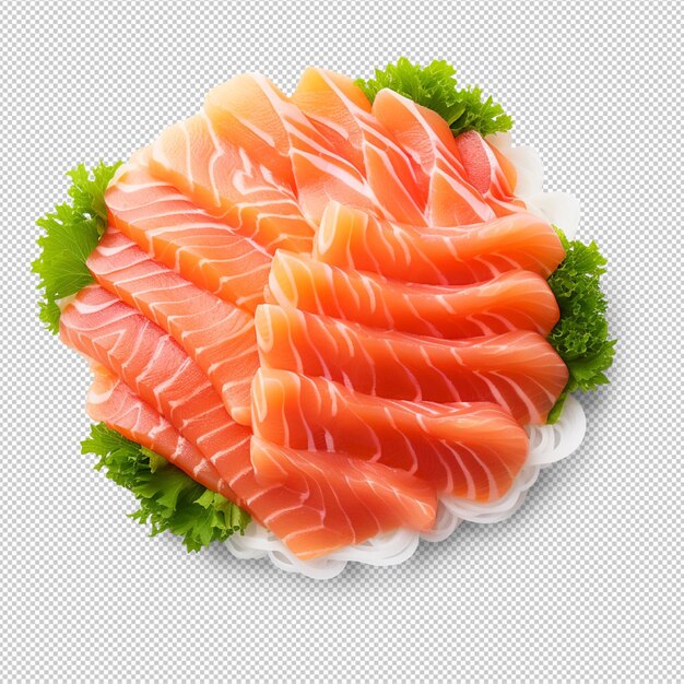 Raw salmon isolated on transparent background