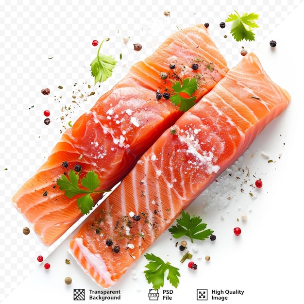 PSD raw trout fillet with salt and spices