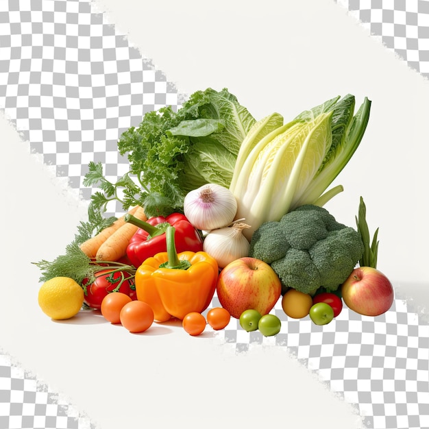 PSD raw veggies on a transparent background