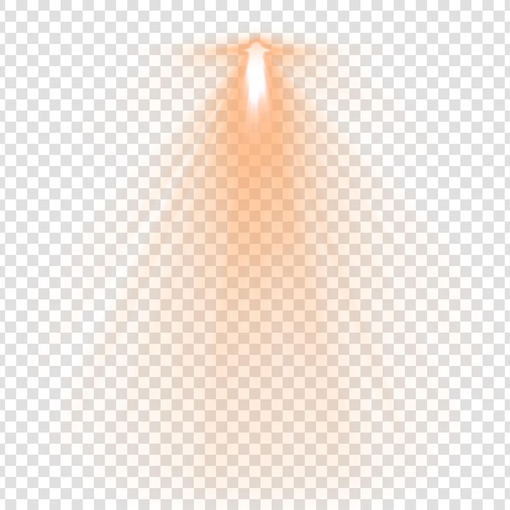 PSD ray lens flare gele lichteffect sticker doorzichtige achtergrond