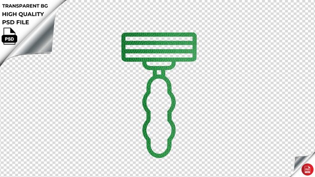 PSD razor barbershop blade shaving shave equipment r9 vector icon luxury leather green textured psd tran