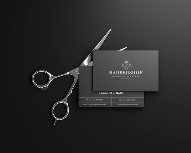 PSD design del mockup della bandiera del negozio di barbiere