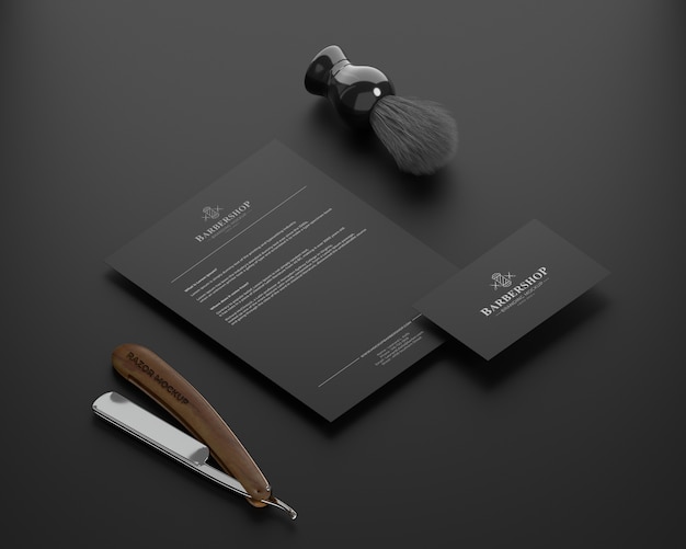 PSD rbarbershop banner mockup design