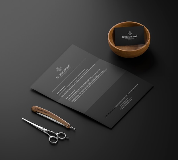 PSD rbarbershop banner mockup design