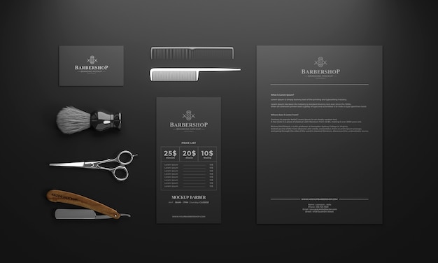 Rbarbershop banner mockup-ontwerp