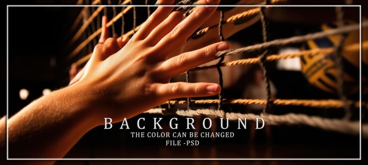 PSD reaching through the net a closeup of a hand