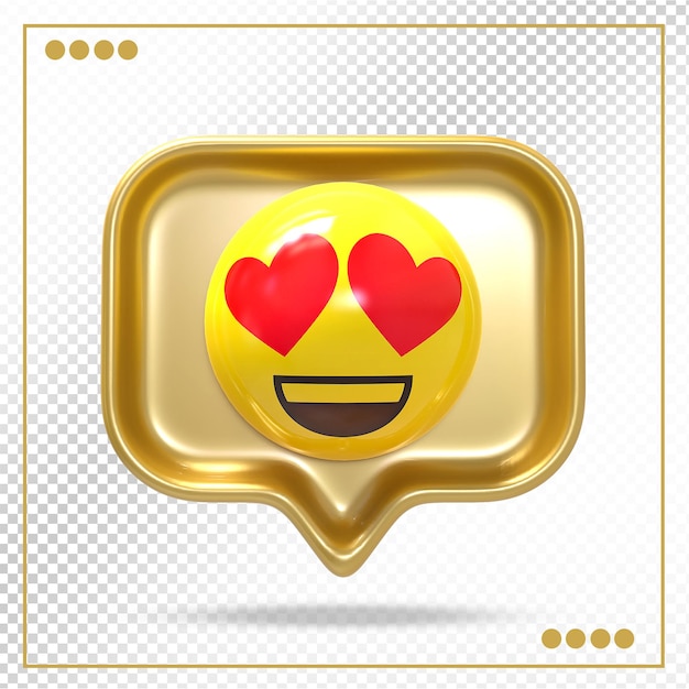 Cuore emoji di reazione con stili dorati