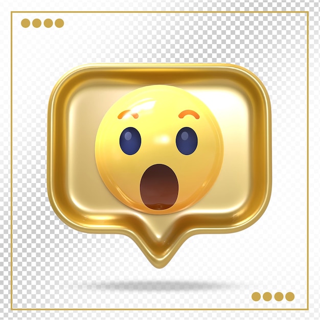 Emoji di reazione wow con stili dorati