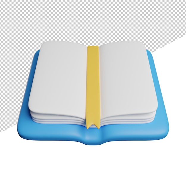 Reading The Book front view 3d rendering icon illustration on transparent background
