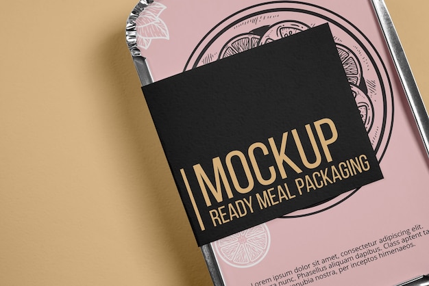 PSD ready meal package mockup